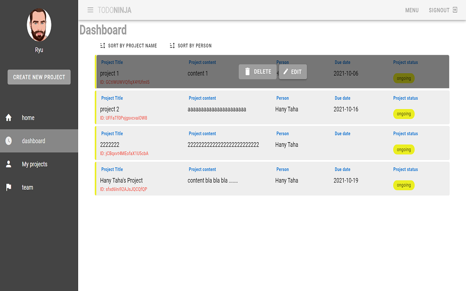 Vuetify Project Manager